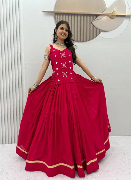 Pc 581 Pure Cotton Handwork & Mirror Work Navratri Lehenga Choli